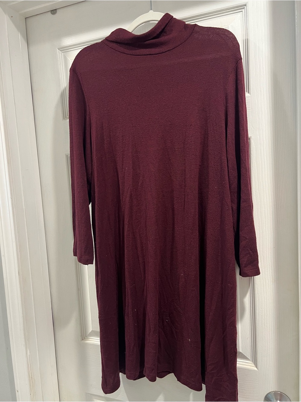 American Eagle Outfitters Long Sleeve Turtleneck Dress - Wine